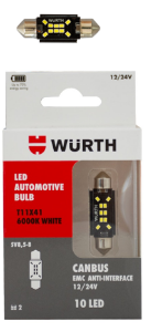 Снимка на LED-CANBUS-10W-T10X41-(SV8,5-8)-12/24V-10 LED-2 бр